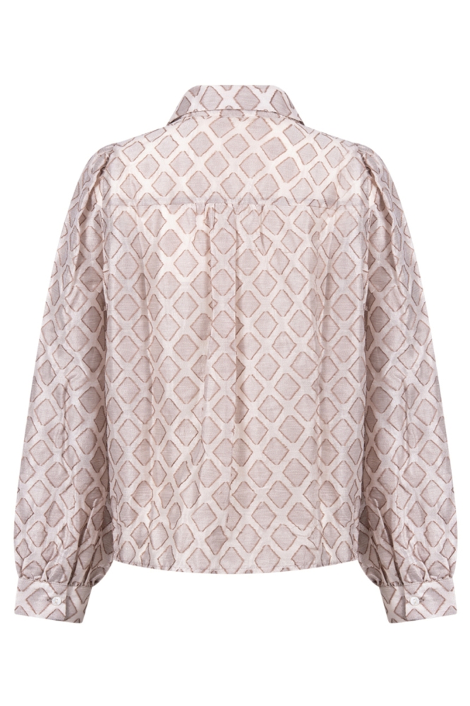 Nukus zand dames blouse | Achteraanzicht