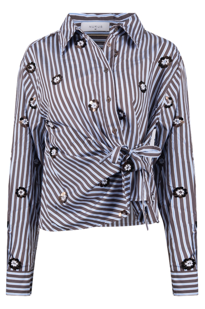 Nukus bruine dames blouse | Vooraanzicht