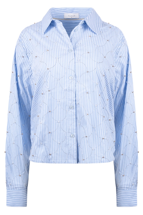 Nukus blauwe dames blouse | Vooraanzicht