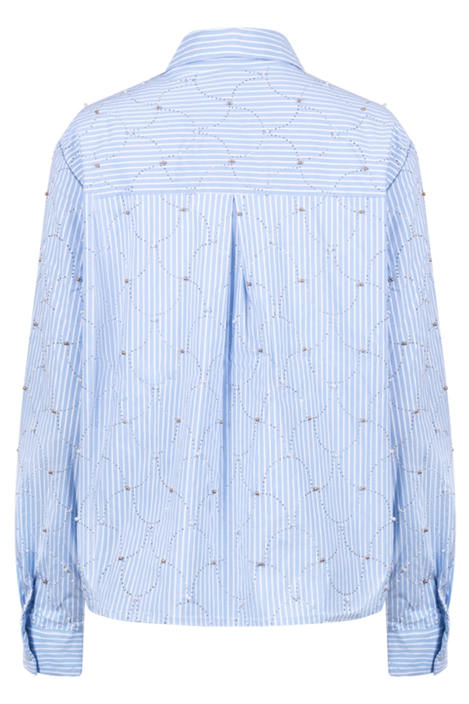 Nukus blauwe dames blouse | Achteraanzicht