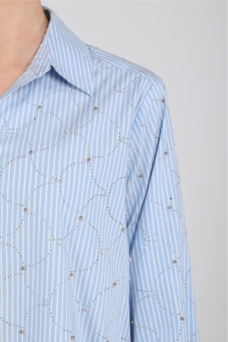 Nukus blauwe dames blouse | Kleurstaal