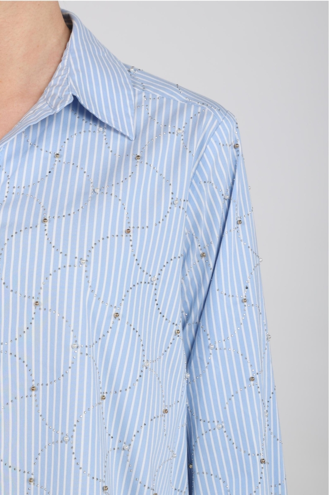 Nukus blauwe dames blouse | Kleurstaal