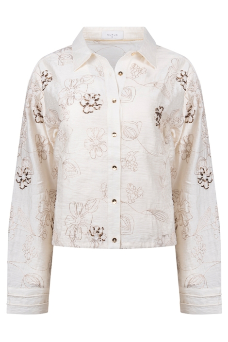 Nukus beige dames blouse | Vooraanzicht