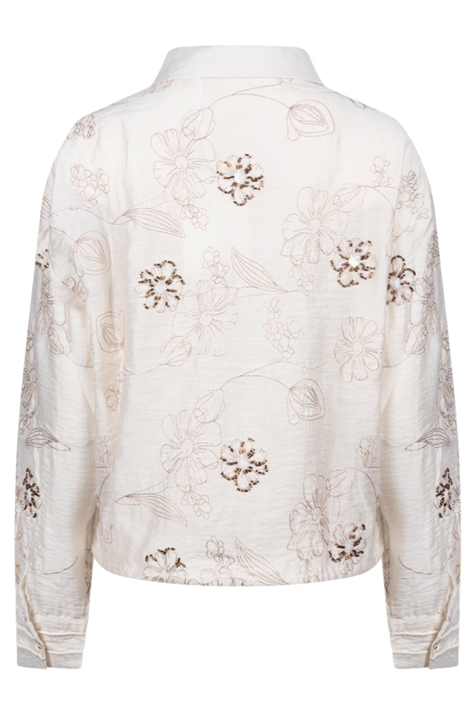 Nukus beige dames blouse | Achteraanzicht