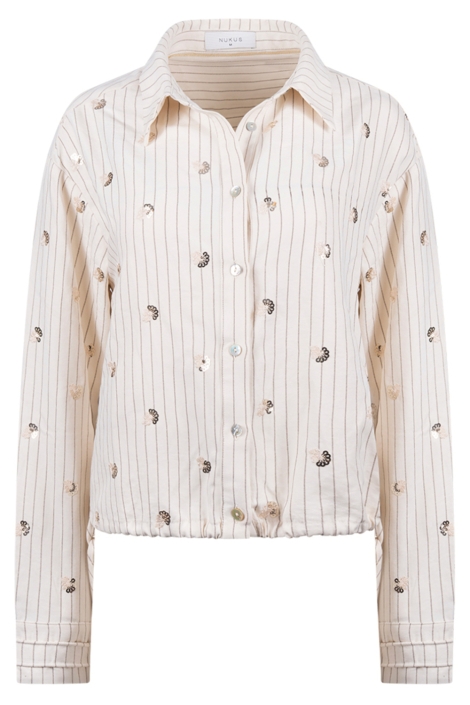 Nukus beige dames blouse | Vooraanzicht