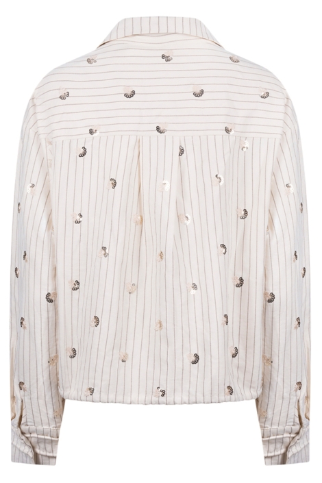 Nukus beige dames blouse | Achteraanzicht