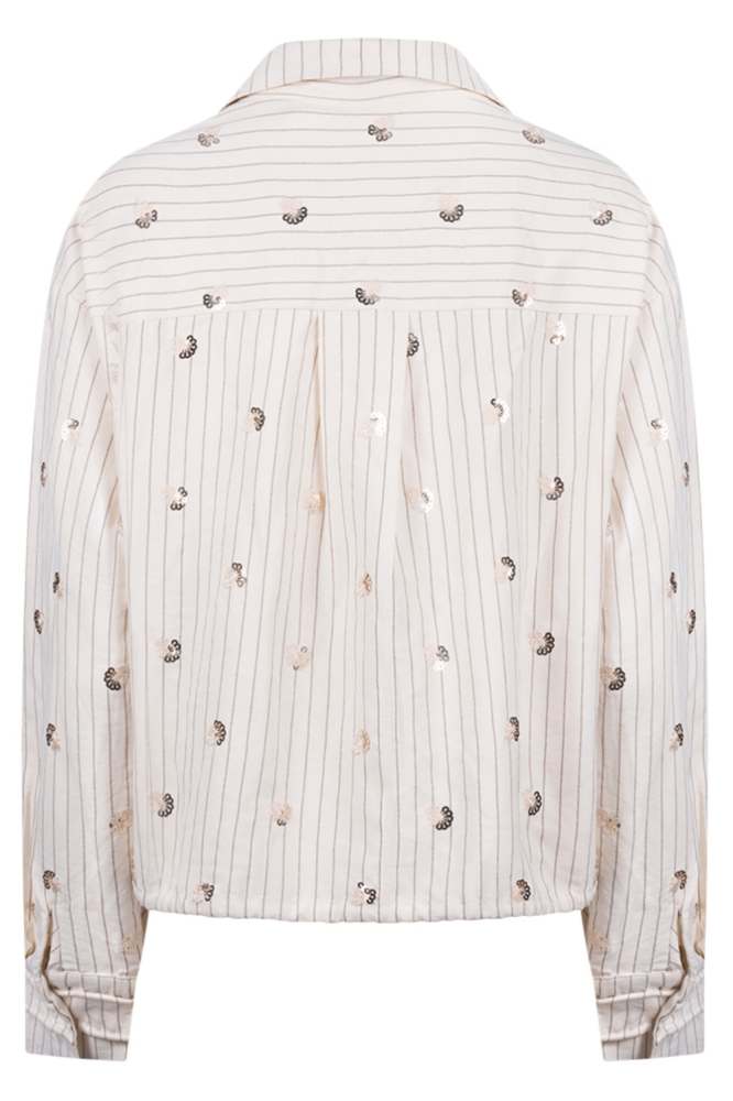 Nukus beige dames blouse | Achteraanzicht