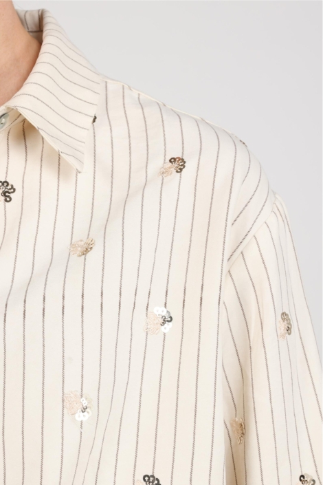 Nukus beige dames blouse | Kleurstaal