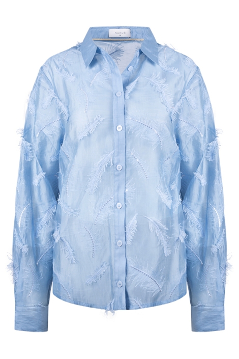 Nukus blauwe dames blouse | Vooraanzicht