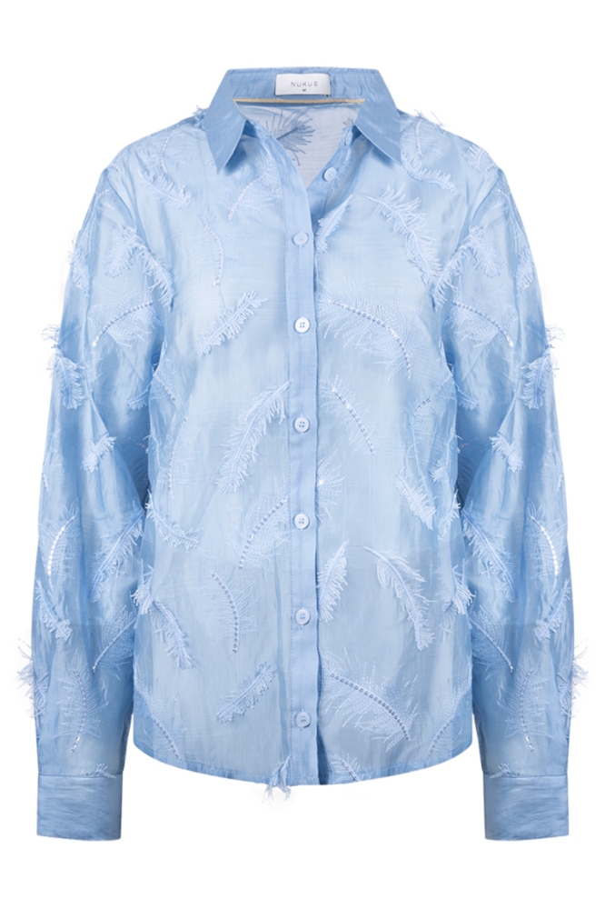 Nukus blauwe dames blouse | Vooraanzicht