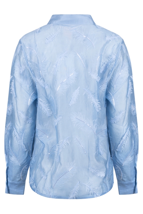 Nukus blauwe dames blouse | Achteraanzicht