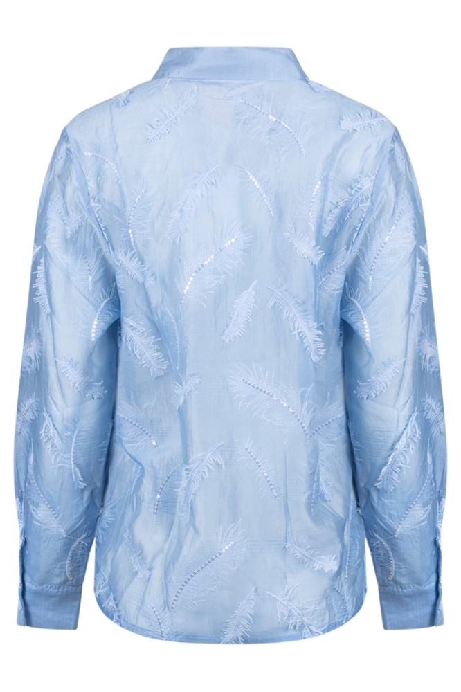 Nukus blauwe dames blouse | Achteraanzicht