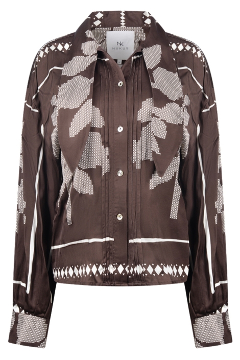 Nukus bruine dames blouse | Vooraanzicht