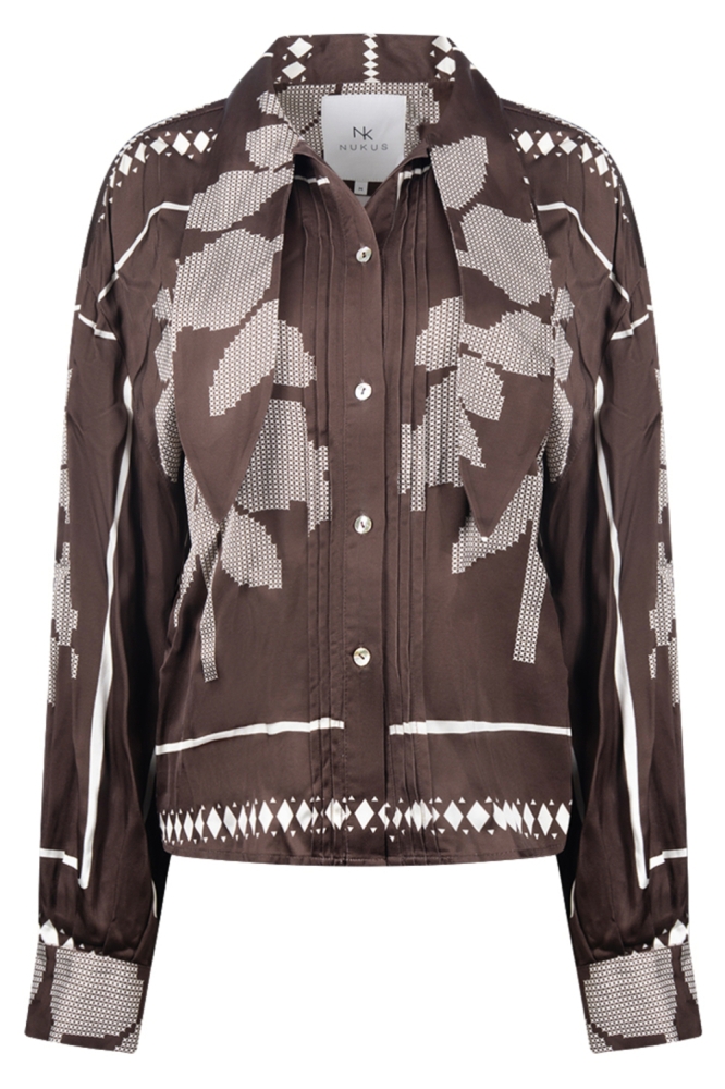 Nukus bruine dames blouse | Vooraanzicht