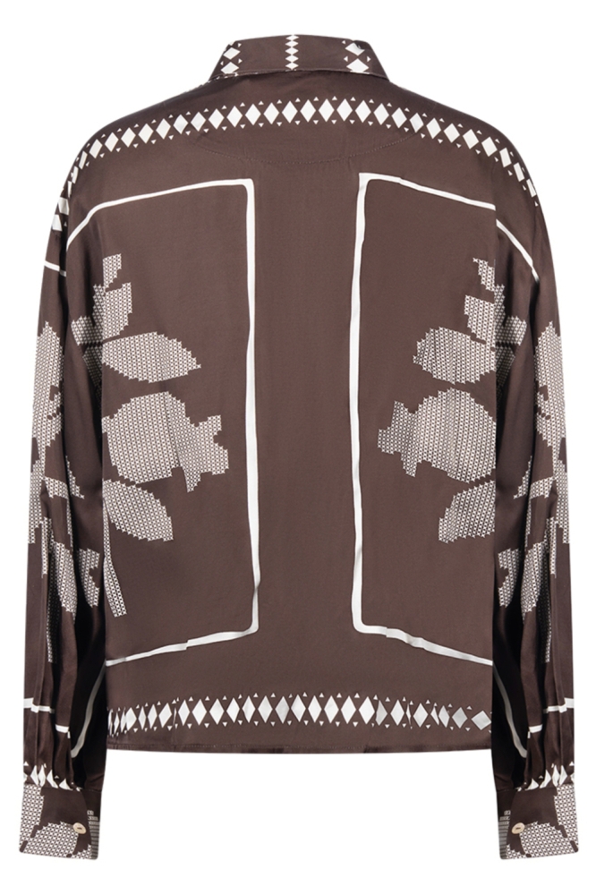 Nukus bruine dames blouse | Achteraanzicht