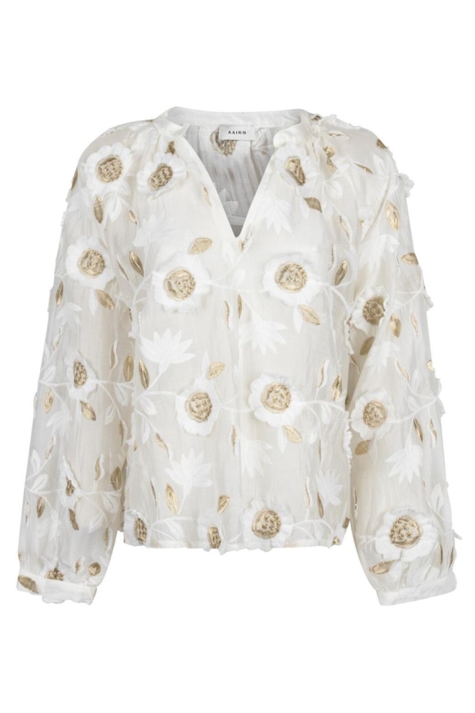 Aaiko witte dames blouse | Vooraanzicht