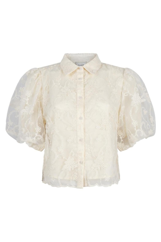 Aaiko ecru dames blouse | Vooraanzicht