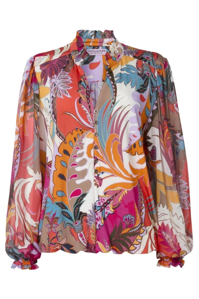 Tessa Koops multi color dames blouse | Vooraanzicht