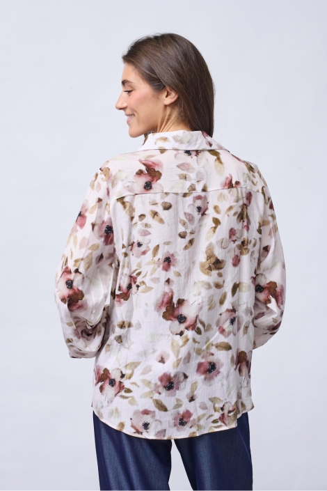 SisterS point roze dames blouse | Model achteraanzicht
