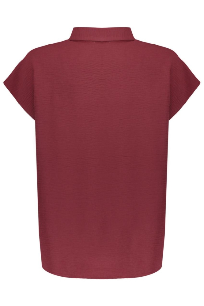 Geisha bordeaux dames blouse | Achteraanzicht