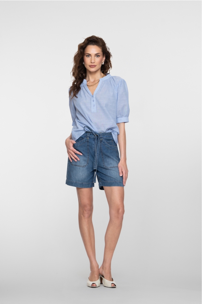 Geisha blauwe dames blouse | Model