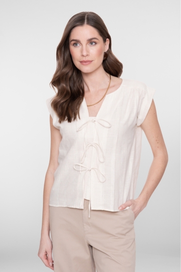 Geisha Blouse BLOUSE MET STRIKKOORD 63152 32 SAND/GOLD