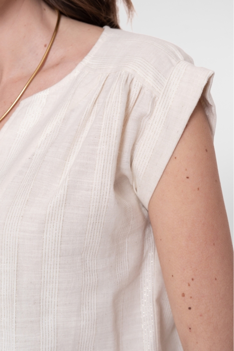 Geisha zand dames blouse | Close up
