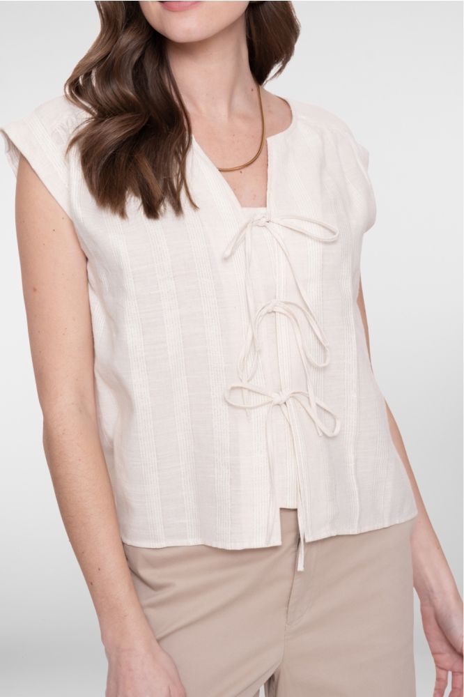 Geisha zand dames blouse | Close up