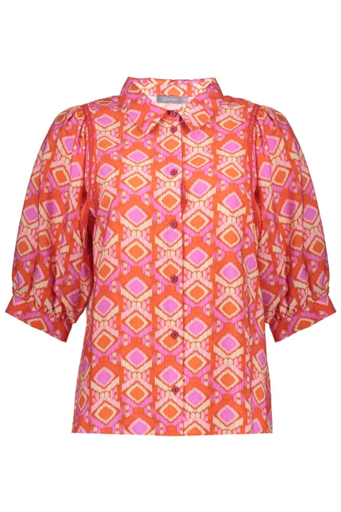 Geisha rode dames blouse | Vooraanzicht