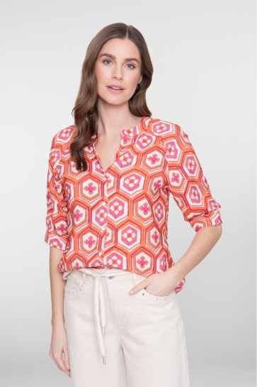 Geisha Blouse BLOUSE 63245 20 ECRU/ORANGE/CASSIS