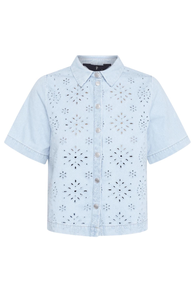 SisterS point blauwe dames blouse | Vooraanzicht