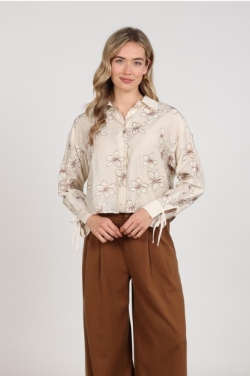 Nukus Blouse BAILEY FLOWER BLOUSE NKF02118 SAND