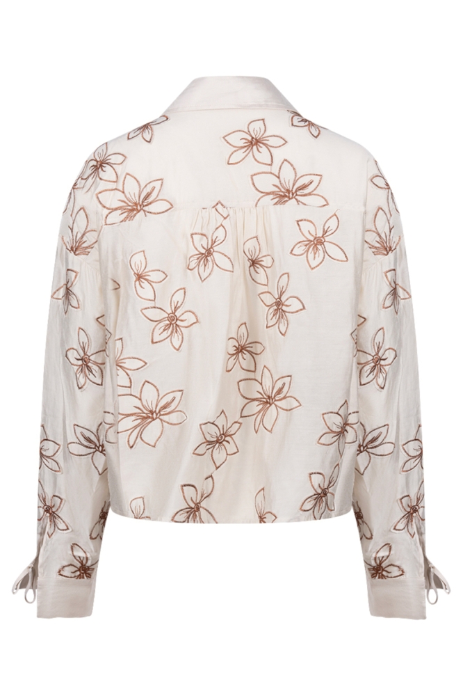 Nukus zand dames blouse | Achteraanzicht