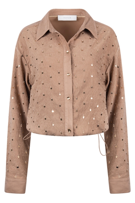 Nukus cognac dames blouse | Vooraanzicht
