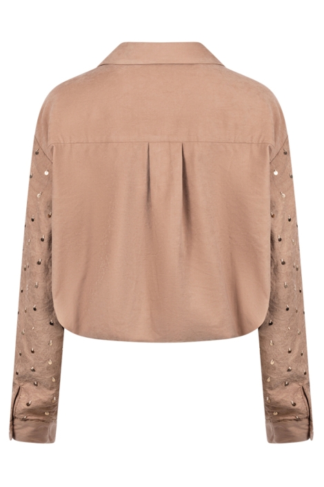 Nukus cognac dames blouse | Achteraanzicht