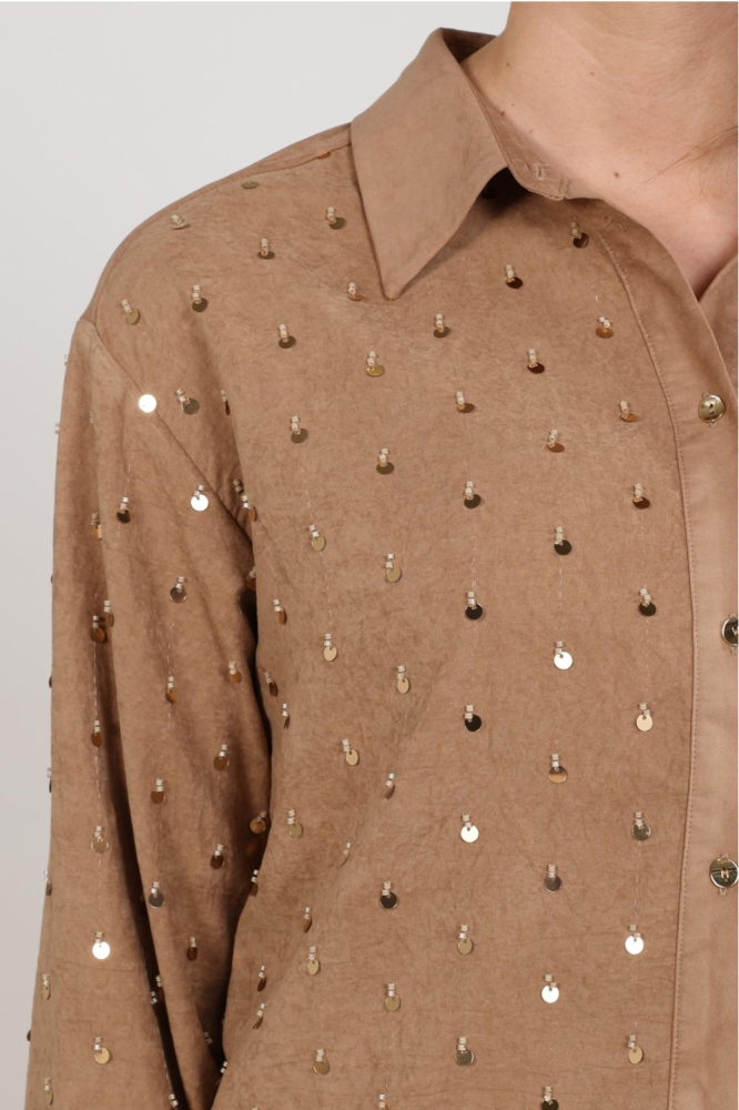 Nukus cognac dames blouse |