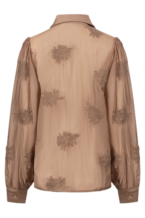 Nukus camel dames blouse | Achteraanzicht