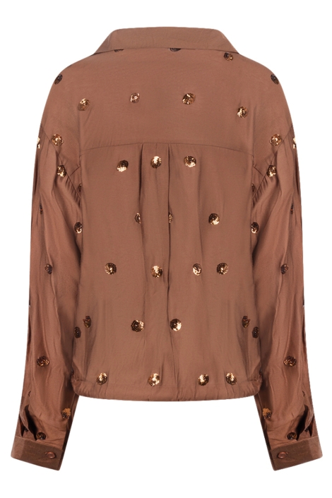 Nukus camel dames blouse | Achteraanzicht