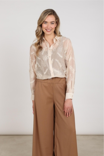 Nukus Blouse AYSHA BLOUSE FEATHERS NKF02179 09 sand
