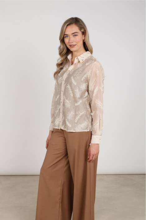 Nukus zand dames blouse | Model