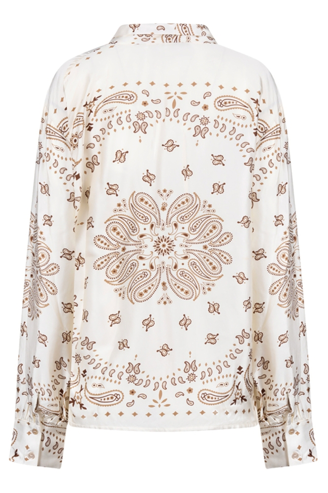 Nukus beige dames blouse | Achteraanzicht