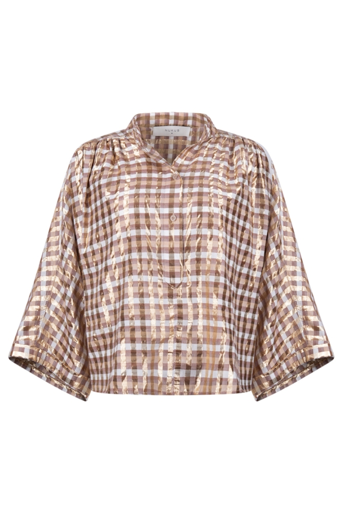 Nukus beige dames blouse | Vooraanzicht