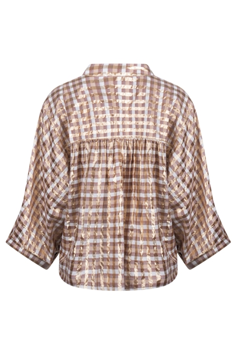 Nukus beige dames blouse | Achteraanzicht