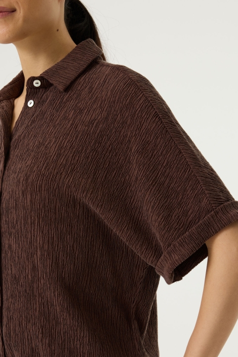 Garcia bruine dames blouse | Close up
