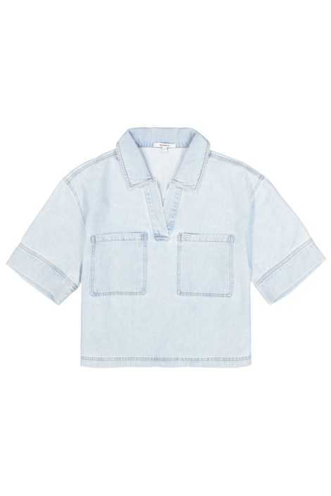 Garcia blauwe dames blouse | Vooraanzicht