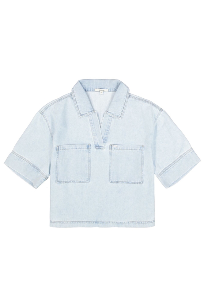 Garcia blauwe dames blouse | Vooraanzicht