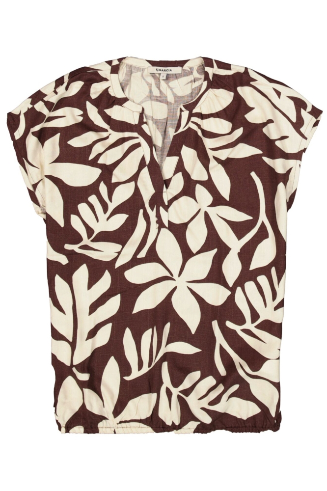 Garcia bruine dames t-shirt | Vooraanzicht