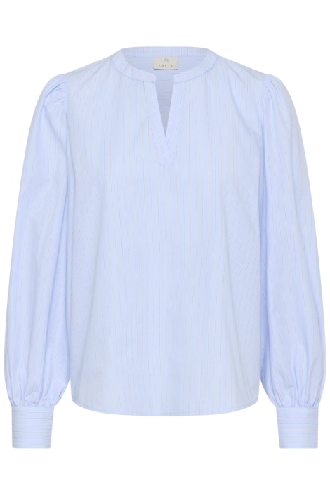 Kaffe blauwe dames blouse | Vooraanzicht
