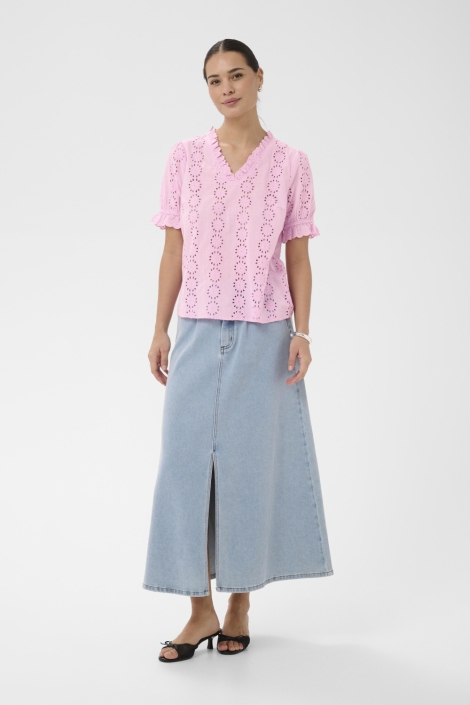 Kaffe roze dames t-shirt | Model