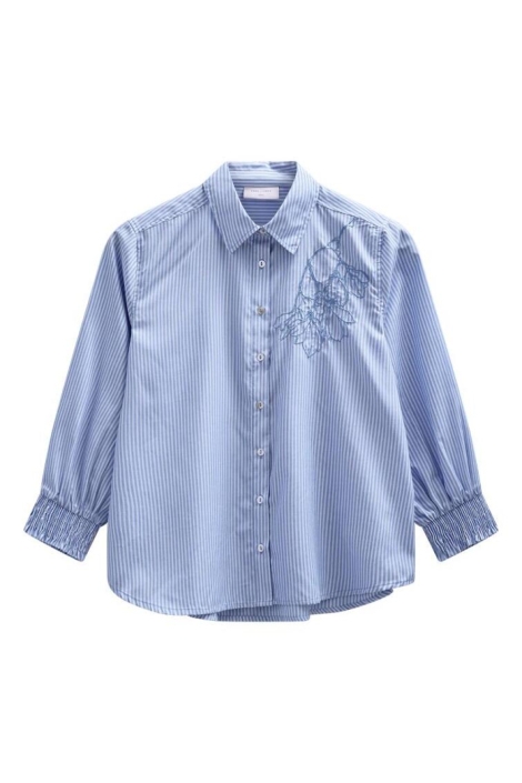 Freequent blauwe dames blouse | Vooraanzicht